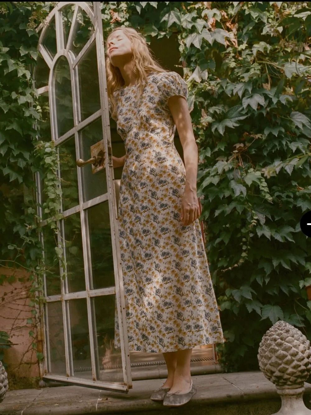 Doen Rhodia Maxi Dress Narcissus Bloom floral Print Organic Cotton Size XS